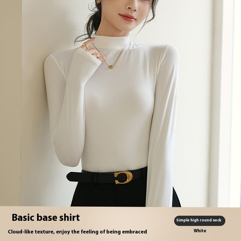 Half Turtleneck Bottoming Shirt Women's Autumn And Winter New Western Style