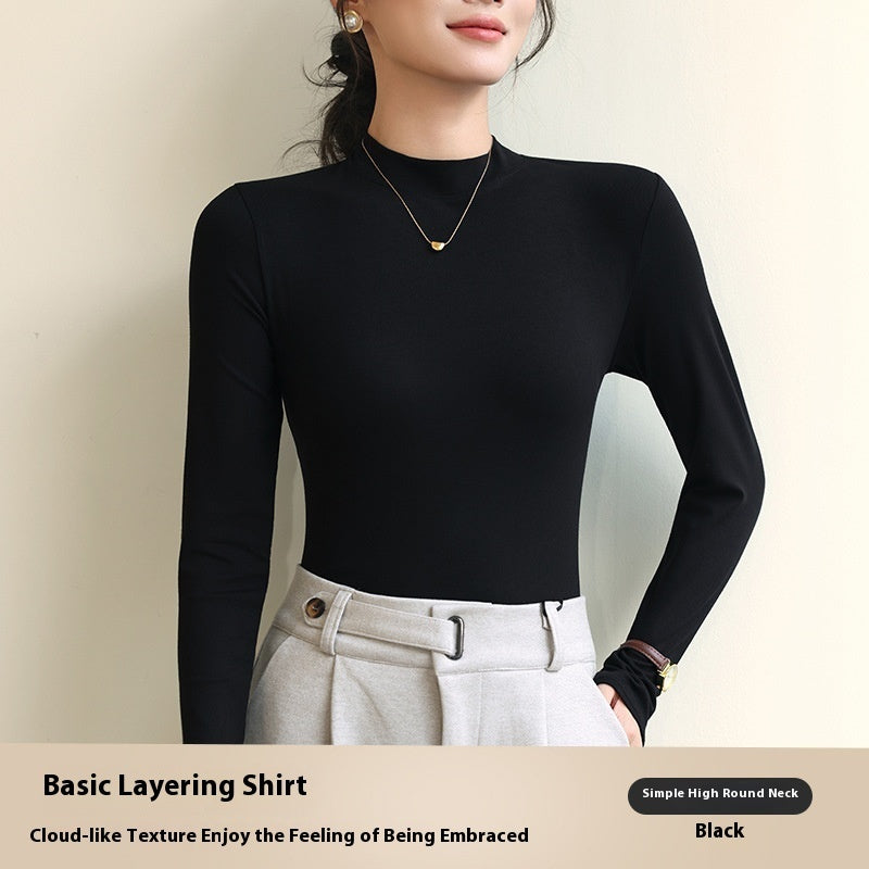 Half Turtleneck Bottoming Shirt Women's Autumn And Winter New Western Style