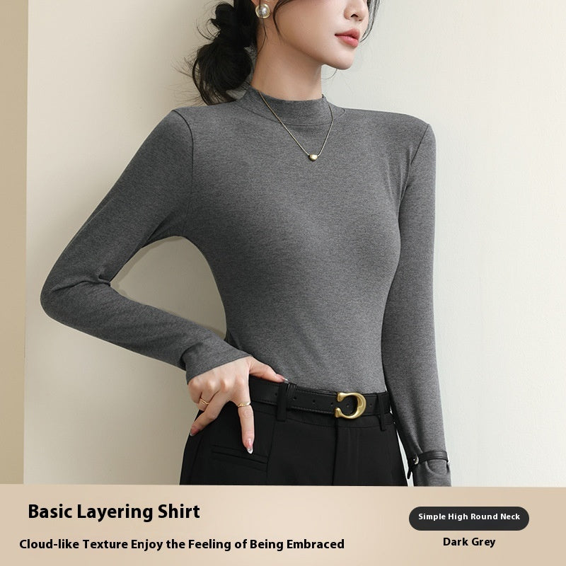 Half Turtleneck Bottoming Shirt Women's Autumn And Winter New Western Style